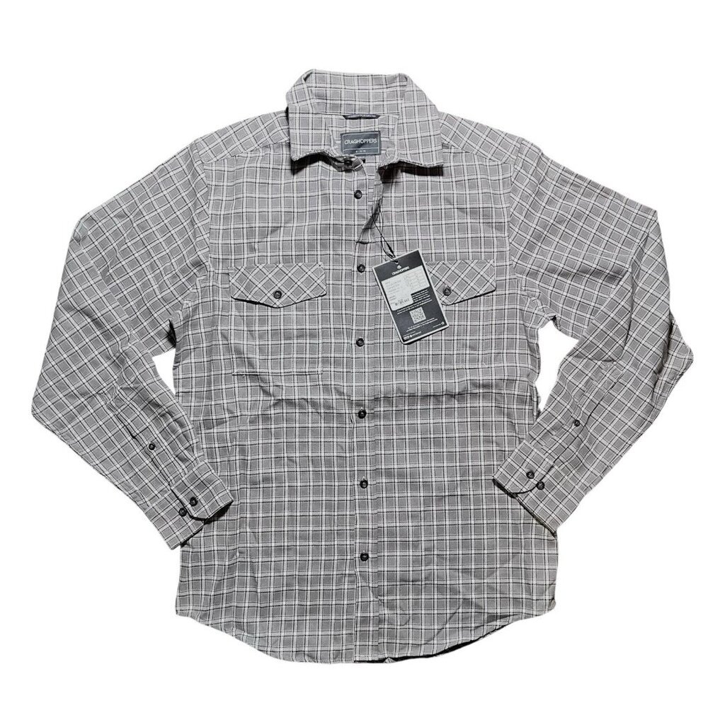 Craghoppers Men's Kiwi LS Check Flannel Shirt Small‎ Gray